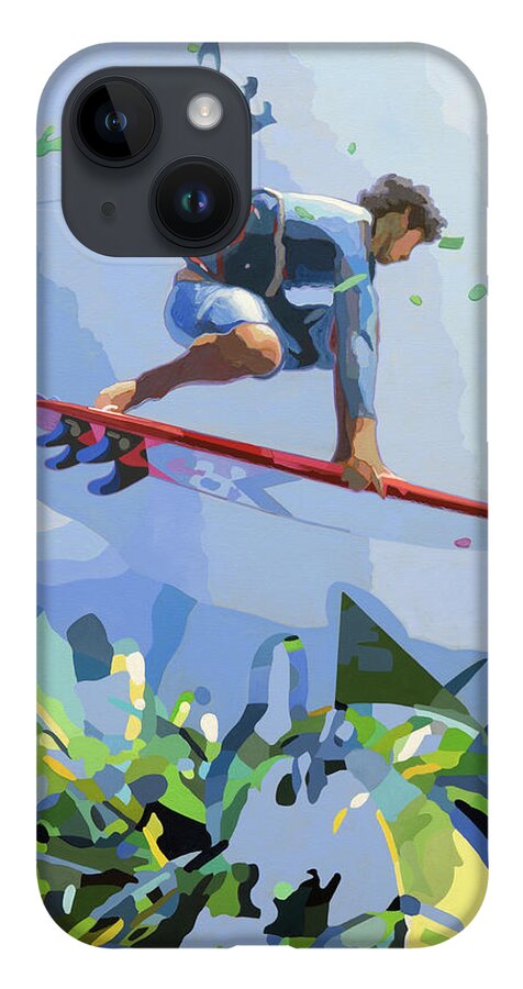 Kitesurfer iPhone Case featuring the painting Kitesurfer - by Uwe Fehrmann