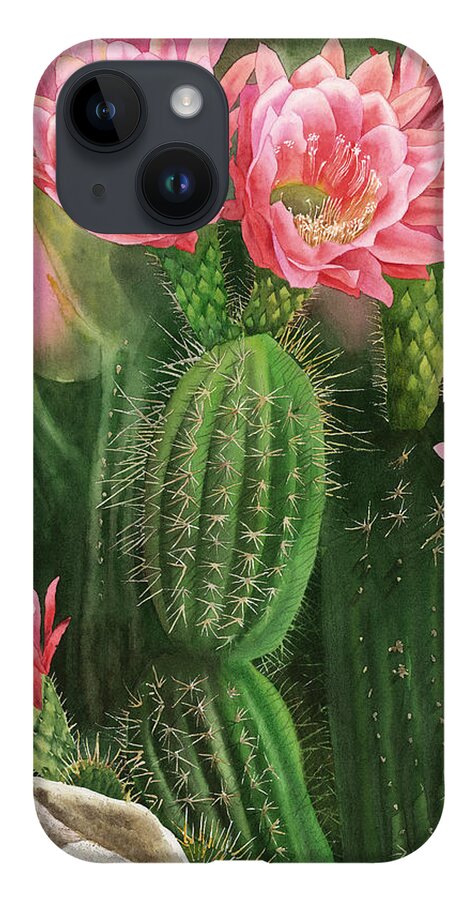 Flower iPhone 14 Case featuring the painting Spiky Beauty by Espero Art