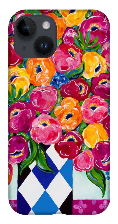Flower Bouquet iPhone 14 Case featuring the painting Spring Blooms by Beth Ann Scott