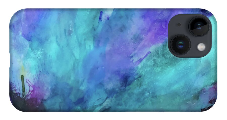 Dramatic iPhone 14 Case featuring the painting Spring for Angela No. 3 by Anita Thomas