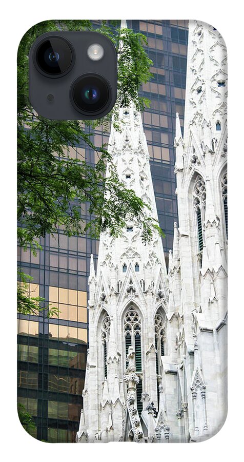 New York City iPhone 14 Case featuring the photograph St Patricks Cathedral by Wilko van de Kamp Fine Photo Art