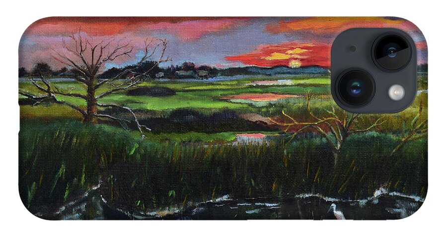 St. Simons iPhone Case featuring the painting St. Simons Sunrise by Jan Dappen