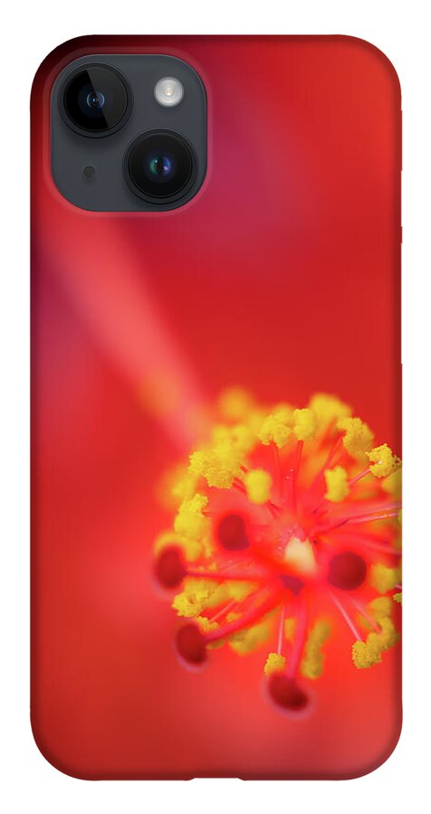 Red iPhone Case featuring the photograph Stamen by M Kathleen Warren