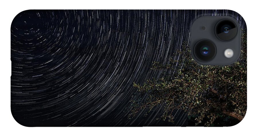 Astrophotography iPhone 14 Case featuring the digital art Star Trails June 2022 by Brad Barton