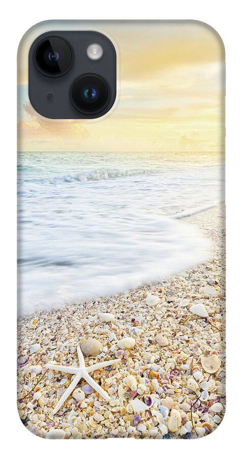 Starfish iPhone 14 Case featuring the photograph Starfish And Seashells Sanibel Island Florida Sunset by Jordan Hill