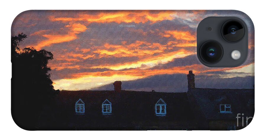 Stow-in-the-wold iPhone 14 Case featuring the photograph Stow Shops at Sunset by Brian Watt