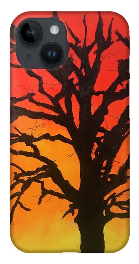  iPhone 14 Case featuring the mixed media Strange Fruit by Angie ONeal