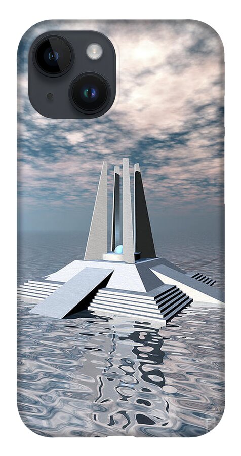 Atlantis iPhone 14 Case featuring the digital art Structural Tower of Atlantis by Phil Perkins