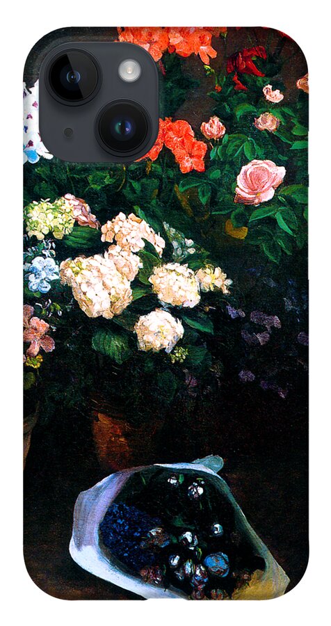 Frederic iPhone Case featuring the painting Study of Flowers 1866 by Frederic Bazille