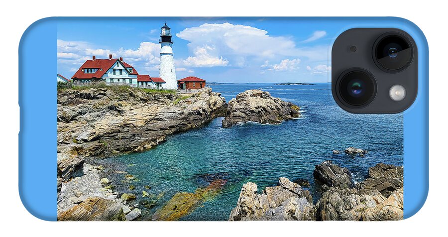 Portland Head iPhone 14 Case featuring the photograph Summer at Portland Head Lighthouse by Ron Long Ltd Photography