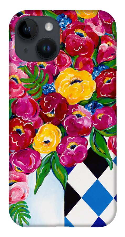 Flower Bouquet iPhone 14 Case featuring the painting Summer Blooms by Beth Ann Scott