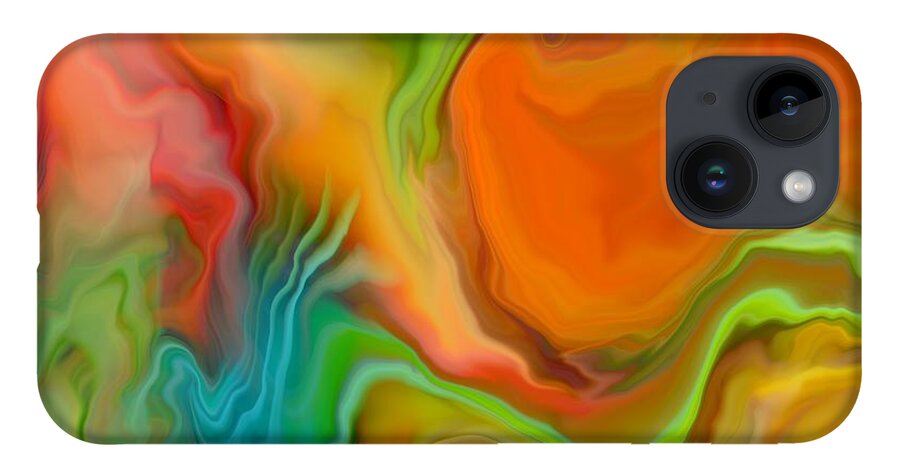 Abstract iPhone 14 Case featuring the digital art Summer Dreams by Nancy Levan
