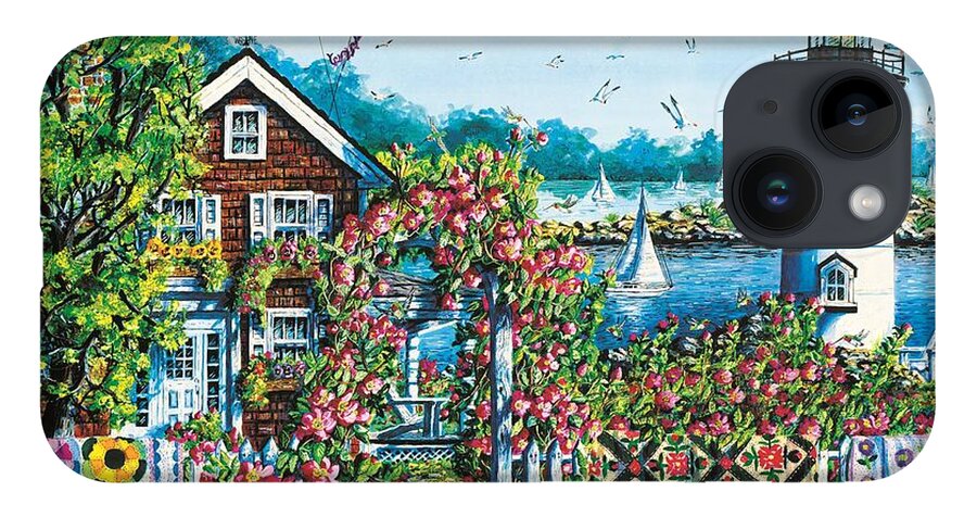 Summer iPhone Case featuring the painting Summer Rose Harbor by Diane Phalen