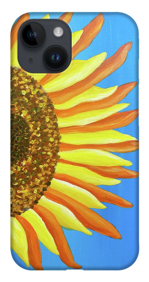 Sunflower iPhone 14 Case featuring the painting Sunflower One by Christina Wedberg