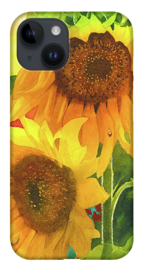 Sunflowers iPhone 14 Case featuring the painting Sunflowers for Ukraine by Espero Art