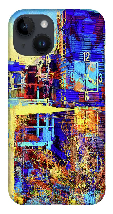 Container Park iPhone 14 Case featuring the digital art Sunny afternoon at the Container Park, Las Vegas by Tatiana Travelways