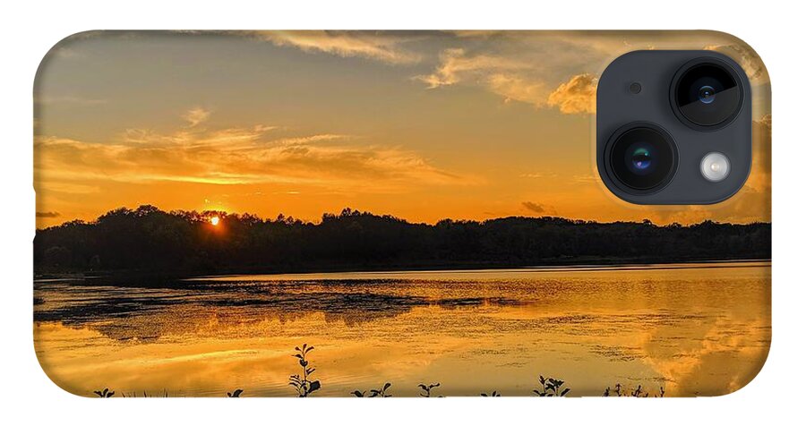  iPhone 14 Case featuring the photograph Sunny Lake Park Sunset by Brad Nellis