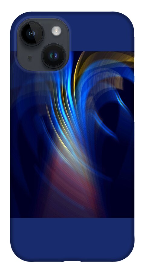 Abstract Art iPhone 14 Case featuring the digital art Sunray Blues by Ronald Mills