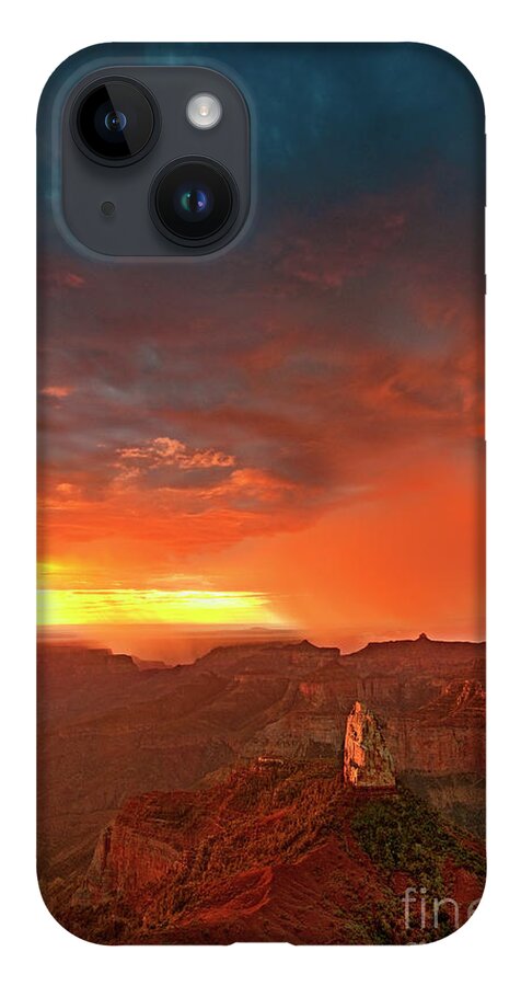 North America iPhone 14 Case featuring the photograph Sunrise Storm Point Imperial North Rim Grand Canyon NP Arizona by Dave Welling