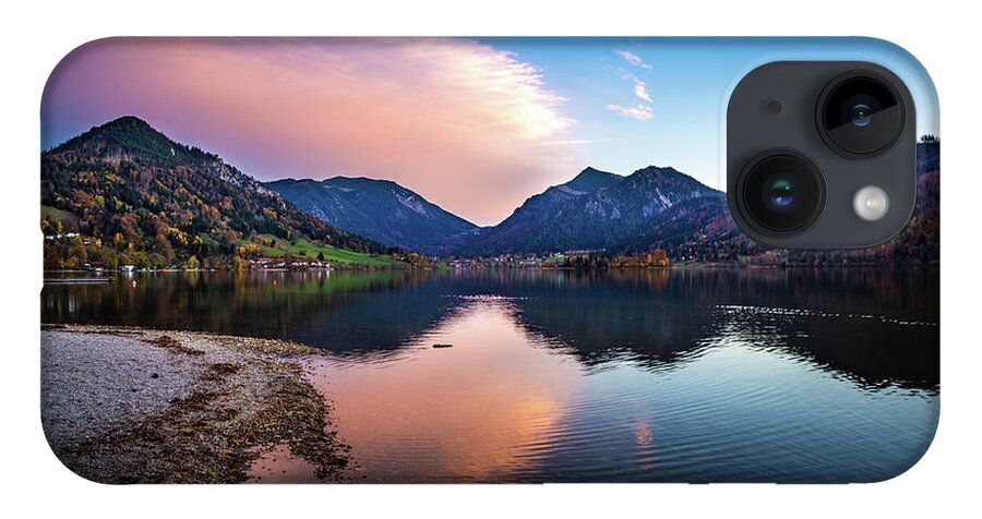 Schliersee iPhone 14 Case featuring the photograph Sunset at the Schliersee III by Hannes Cmarits