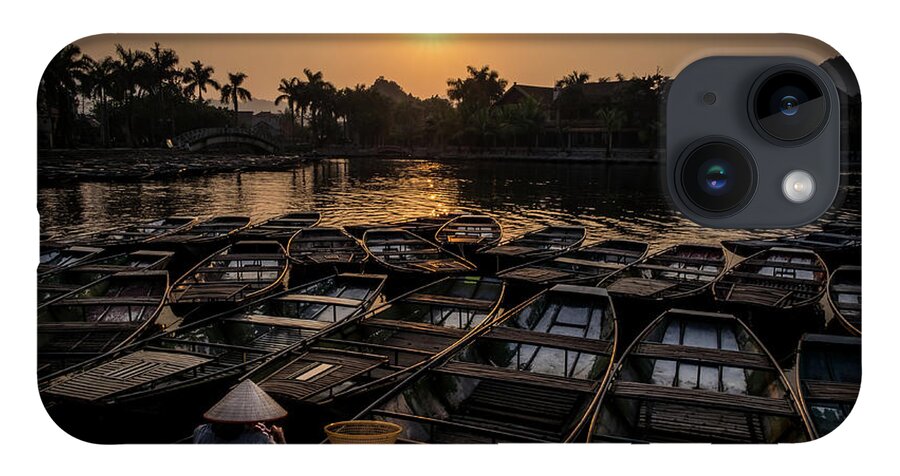 Ba Giot iPhone 14 Case featuring the photograph Sunset at Trang An by Arj Munoz