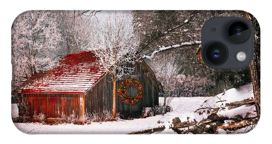 Barn iPhone Case featuring the photograph Sunset Barn in the Snow by Debra and Dave Vanderlaan