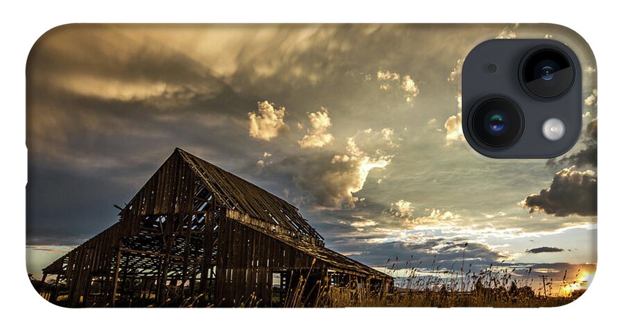 Barn iPhone 14 Case featuring the photograph Sunset Flare at Mapleton Barn by Wesley Aston