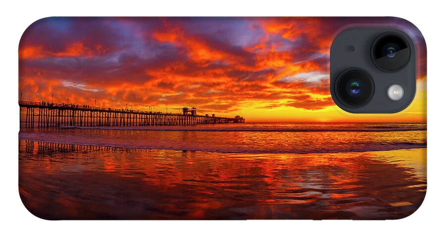 Pier iPhone 14 Case featuring the photograph Sunset in Oceanside by Rich Cruse
