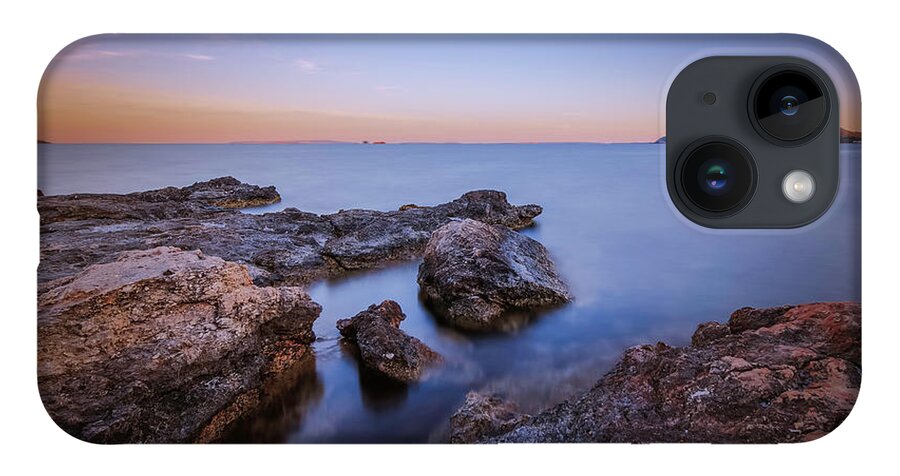 Seascape iPhone Case featuring the photograph Sunset on the Rocks by Rick Deacon