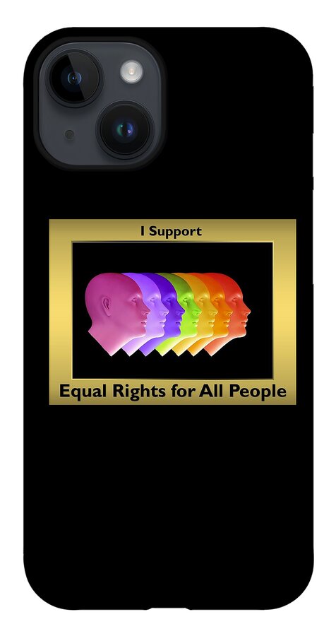 Lgbtq iPhone 14 Case featuring the mixed media Support LGBTQ Rights by Nancy Ayanna Wyatt