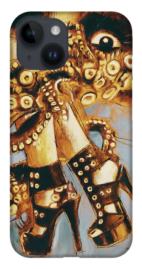 Tentacles iPhone Case featuring the painting Sweet nightmare by Sv Bell