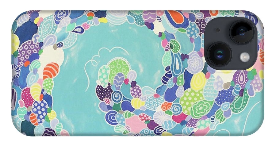 Pattern Art iPhone 14 Case featuring the painting Swirling Medley by Beth Ann Scott