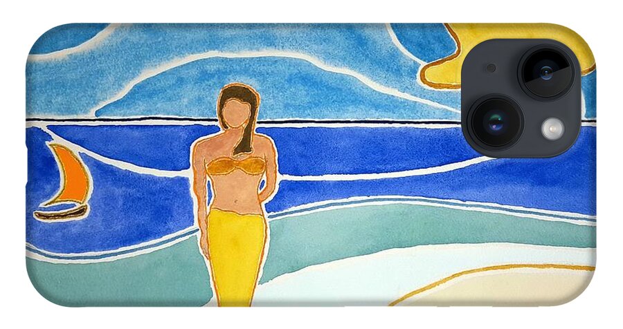Watercolor iPhone Case featuring the painting Tahitian Shore by John Klobucher