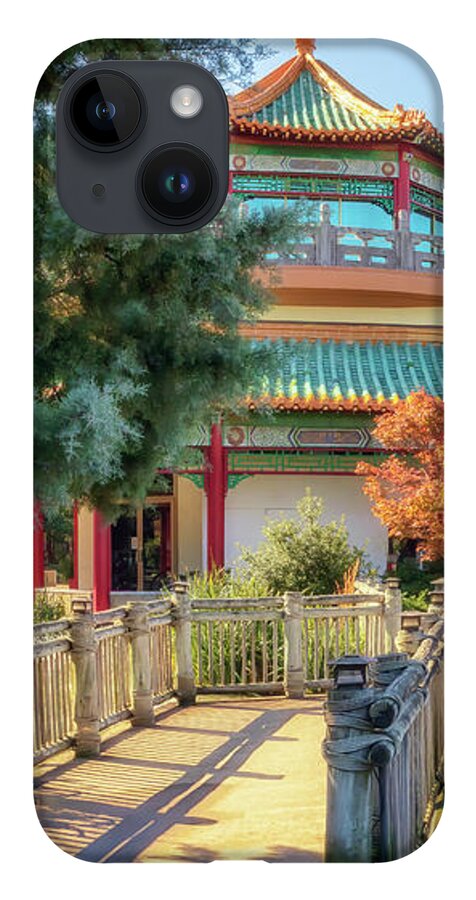 Pagoda iPhone 14 Case featuring the photograph Taiwan Friendship Pavillion - Norfolk by Susan Rissi Tregoning