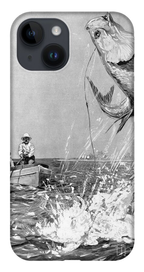 Tarpon Fishing, 1921 iPhone 14 Case by W R S Stott - Granger Art