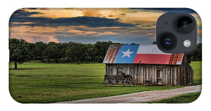 Texas iPhone 14 Case featuring the digital art Texas Barn by Brad Barton