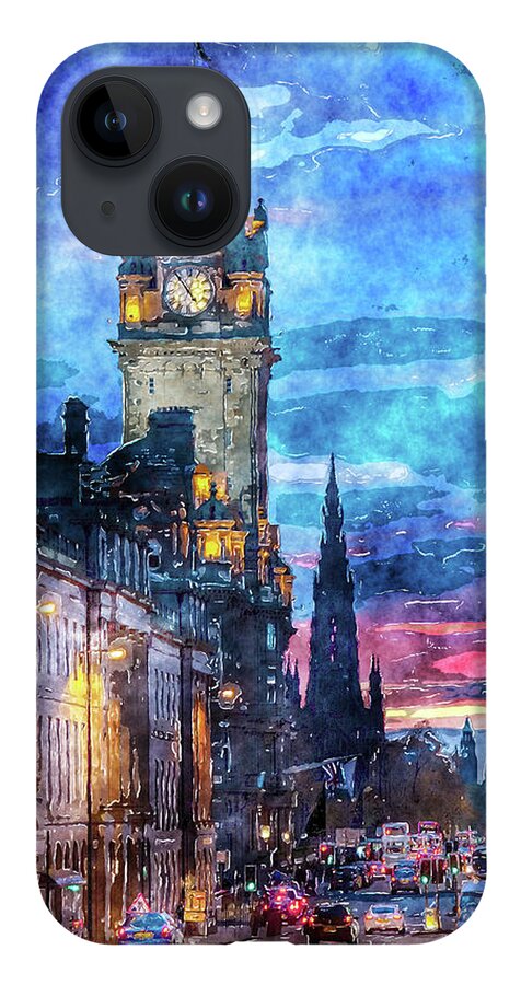 The Balmarol iPhone 14 Case featuring the digital art The Balmarol Edinburgh Scotland by SnapHappy Photos
