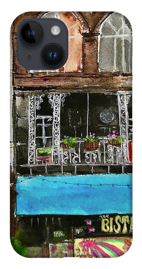 Local Art iPhone 14 Case featuring the painting The Bistro by Eileen Backman