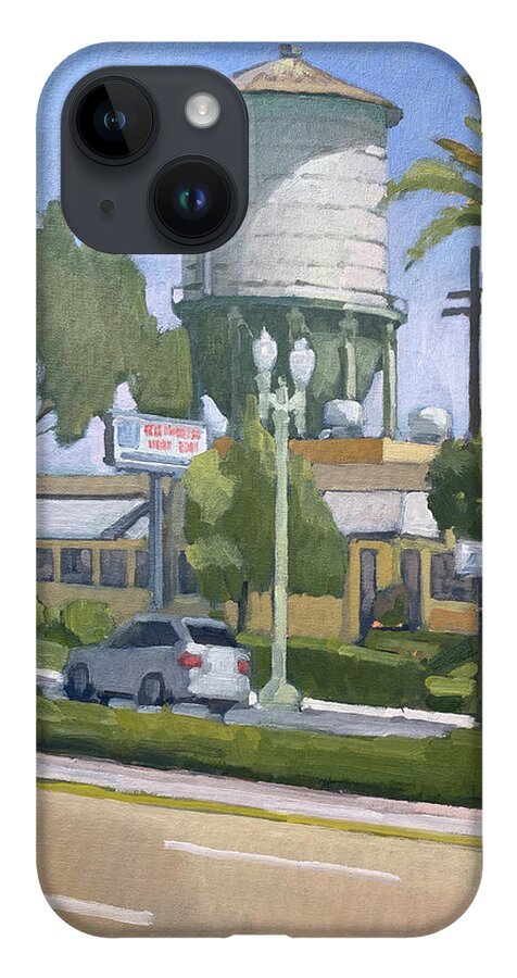 North Park iPhone 14 Case featuring the painting The Chicken Pie Shop, San Diego by Paul Strahm