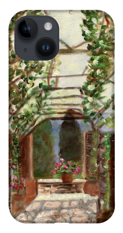 Italy iPhone Case featuring the painting The Count's Courtyard by Juliette Becker