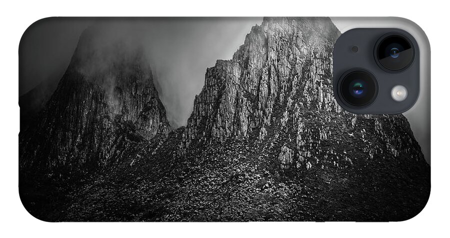 Monochrome iPhone Case featuring the photograph Mountain by Grant Galbraith