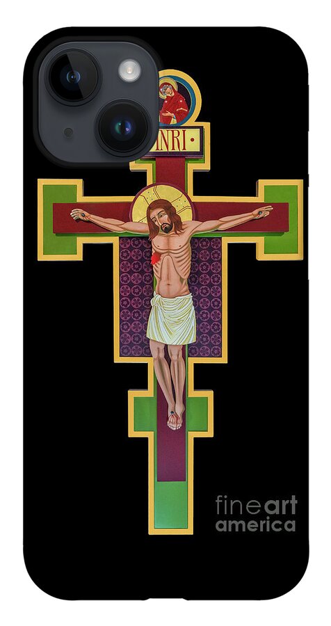 The Cross Of Life-the Flowering Cross iPhone 14 Case featuring the painting The Cross of Life-The Flowering Cross by William Hart McNichols