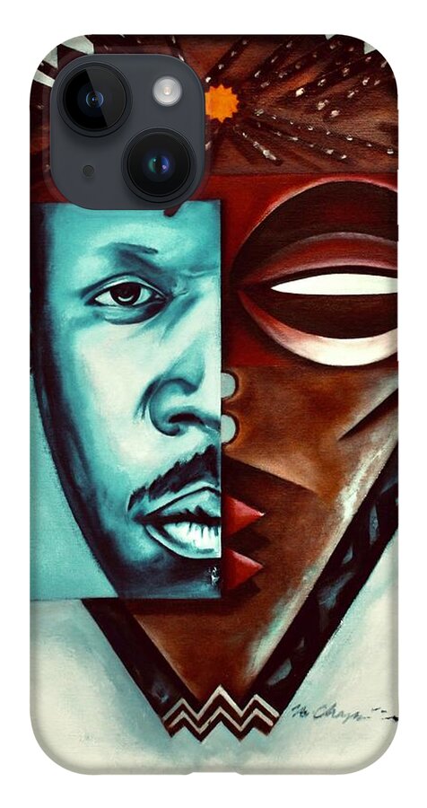 Keyon Harrold iPhone 14 Case featuring the painting The Eternal Duality of Eminence / a portrait of Keyon Harrold by Martel Chapman