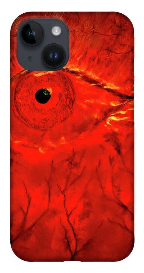 Eye iPhone 14 Case featuring the painting The Eye Of War by Anna Adams