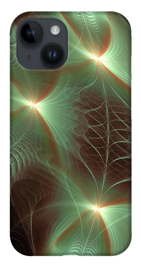 1. Fractal iPhone Case featuring the digital art The Garden #4 by Mary Ann Benoit