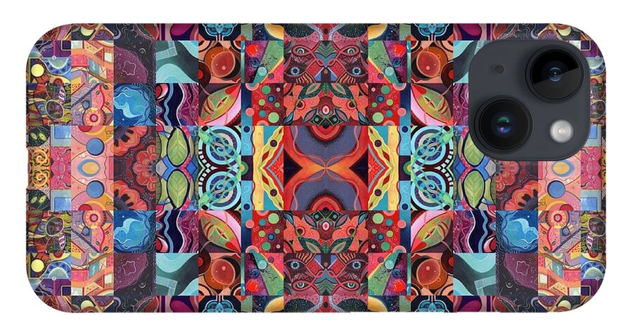 The Joy Of Design 64 Quadrupled 4 By Helena Tiainen iPhone 14 Case featuring the digital art The Joy of Design 64 Quadrupled 4 by Helena Tiainen