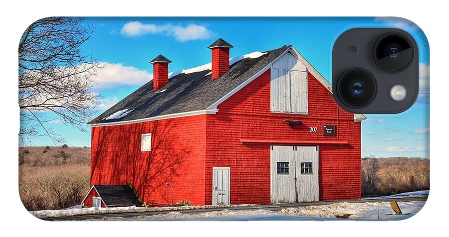 Red iPhone Case featuring the photograph The Locust Barn by Monika Salvan