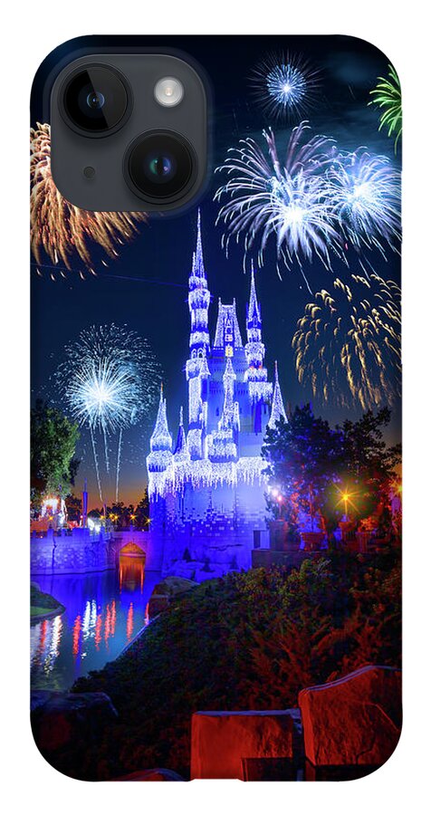 Magic Kingdom iPhone 14 Case featuring the photograph The Magical Fireworks of Disney by Mark Andrew Thomas