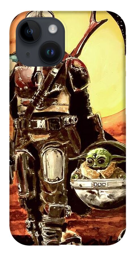 Star Wars iPhone Case featuring the painting The Mandalorian by Joel Tesch
