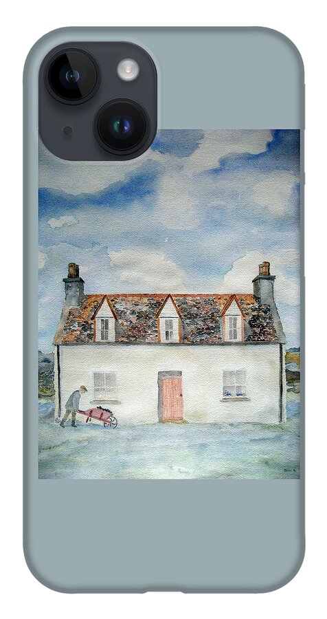 Watercolor iPhone 14 Case featuring the painting The Olde Sod by John Klobucher